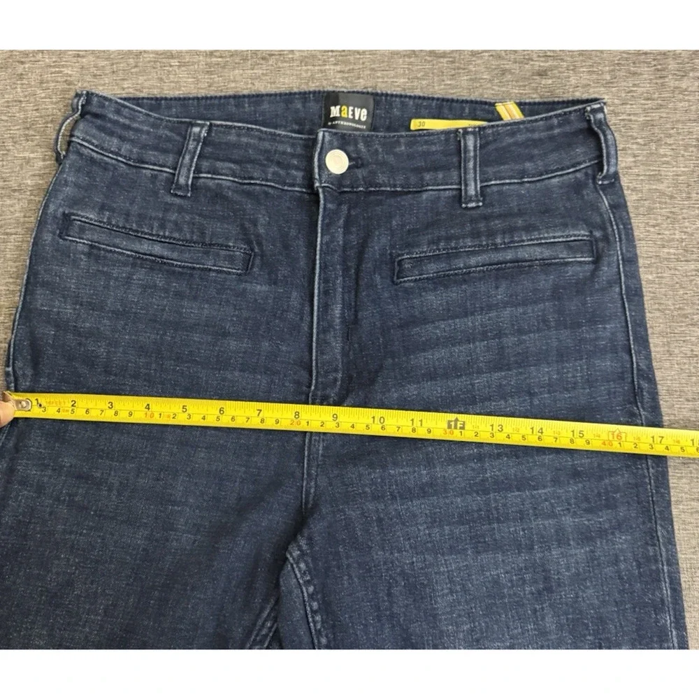 Anthropologie Jeans Essential Straight Indigo Blue Denim Size 30 - Picture 5 of 8